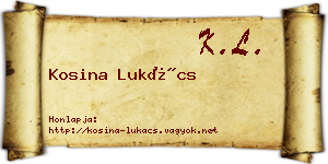 Kosina Lukács névjegykártya